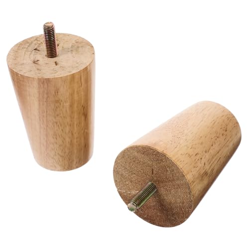 EXCEART 2 Stück Möbel Beine Unterstützung Kommode Couch Beine Essen unvollendet Furniture Legs ersatzteile für gartenmöbel Möbelfüße Tischbeine aus Holz Aluminiumlegierung Light Brown von EXCEART