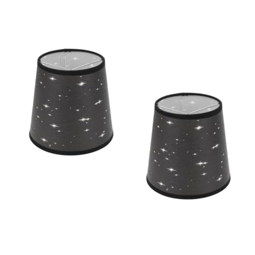 EXCEART 2 Stück Tischlampe Falten- Lampen Schatten mit Schreibtisch leichte Abdeckung Eisen Schwarz von EXCEART
