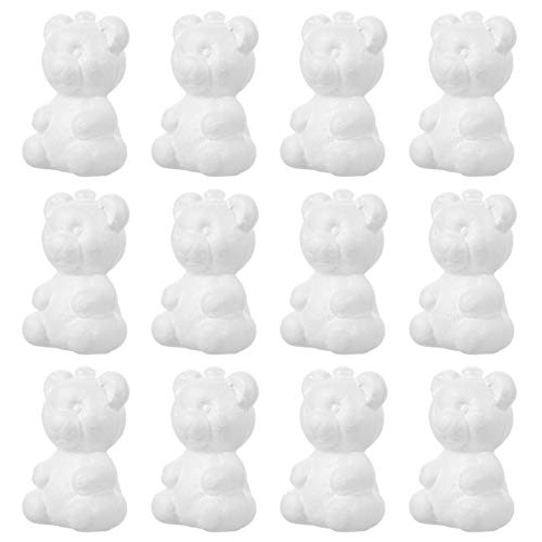 EXCEART 20 Pcs Schaum Bär Formen Mould Weiß Styropor Bär DIY Handwerk Styropor Tier Bär Weiß Modellierung Skulpturen für Hochzeit Party Dekoration 7. 5X5cm von EXCEART