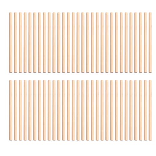 200 Stück Holzdübelstangen Rund Handwerk Holzstäbchen Kuchen Pop Sticks für Holzbearbeitung DIY BAU Modellprojekte (10 X 0 5 cm) von EXCEART