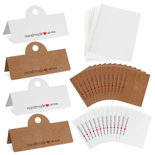 EXCEART 200 Stück Kraftpapier Kartentaschen Kettenanhänger Taschen Schmuck Halsketten Verpackungstaschen Halter Versandkartons Produkt Mini Angebot Handgefertigte Durchsichtige von EXCEART