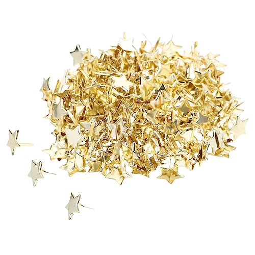 EXCEART 200stücke Goldene Stern-brads Metall-papierklammern Für Scrapbooking DIY-bastelarbeiten Und Kartenherstellung Dekorative Befestigungselemente Für Papierkunst von EXCEART