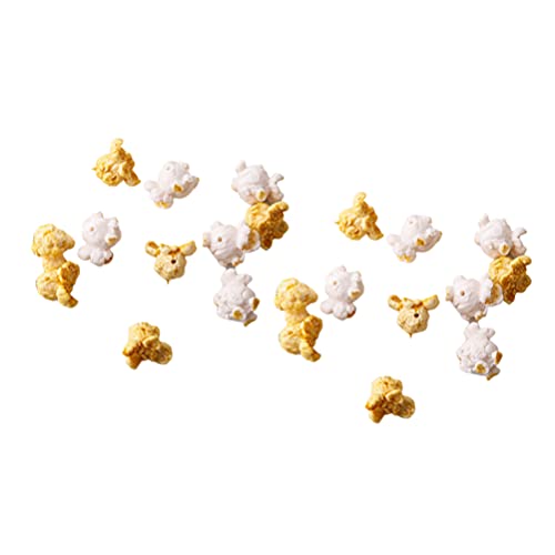 EXCEART 20Pcs Popcorn Charme Miniatur Harz Künstliche Popcorn Lebensechte Mini Lebensmittel Accent Flatback Perlen Verschönerung für DIY Schmuck Der Landschaft Puppenhaus Foto Prop von EXCEART