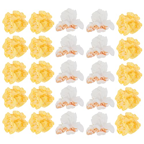 EXCEART 20Pcs Popcorn Charme Miniatur Harz Künstliche Popcorn Lebensechte Mini Lebensmittel Accent Flatback Perlen für DIY Schmuck Der Landschaft Telefon Fall Puppenhaus Prop von EXCEART