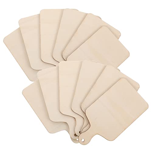 EXCEART 24 Stück Interessantes Paddel-Serviertablett Block Bastelgriff Holzbrett Kleines Dessert-Schneidebrett Holz Haushalt Zuhause Kleine Bretter Mit Wurstwaren von EXCEART