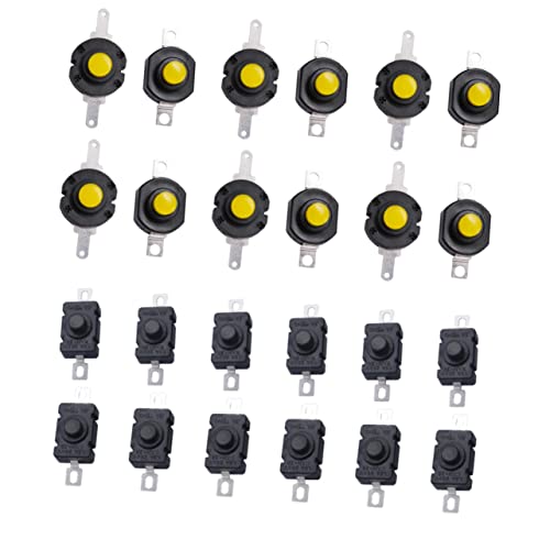 EXCEART 24Stücke Mini Druckknopfschalter für Taschenlampen Smd Selbstsperrende Schalter und Vielseitig Einsetzbar für DIY Projekte und Haushaltsgeräte von EXCEART