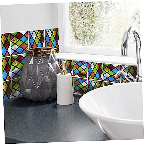 EXCEART 25 Stück Fliesenaufkleber selbstklebendes Wandbild prismatisch DIY -Wandaufkleber Beläge haftet Wandkleister realistischer Buntglas-Aufkleber PVC Colorful EXCEART 25 Stück Fliesenaufkleber selbstklebendes Wandbild prismatisch DIY -Wandaufkleber Beläge haftet Wandkleister realistischer Buntglas-Aufkleber PVC Colorful von EXCEART