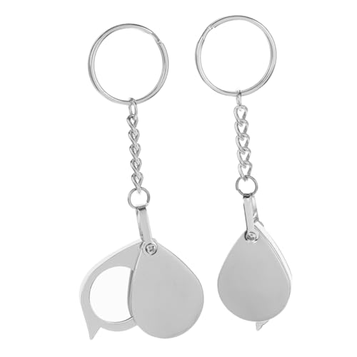 EXCEART 2pcs Taschenvergrößerung Glas 10x Taschenfaltungsgraber Mit Keychain Optical Glass Objektiv Für Schmuckmünzen Und Miniaturmalerei von EXCEART