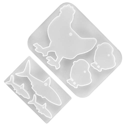EXCEART 2pcs Tiere Epoxidharz Formen Hai Huhn Geformt 3D Silikonform Eiswürfel Schmuckform Wohnklutur Kunstharz Formen Kreatives für Geburtstag Valentinstag EXCEART 2pcs Tiere Epoxidharz Formen Hai Huhn Geformt 3D Silikonform Eiswürfel Schmuckform Wohnklutur Kunstharz Formen Kreatives für Geburtstag Valentinstag von EXCEART