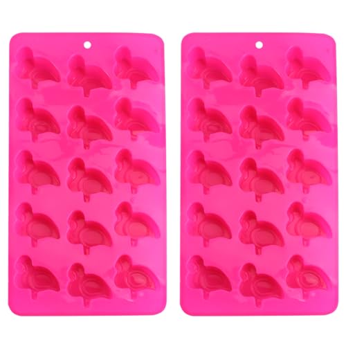 EXCEART Silikonformen GießFormen Set - 2 StüCk Flamingo Silikon Backform FüR Diy Desserts Kekse Pralinen EiswüRfel von EXCEART