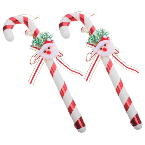 EXCEART 2stücke Hängende Zuckerstangen-dekoration Mit Weihnachtsbaum Und Goldenen Seilen Für Fenster Türen Party Feiertage Zuckerstangen-ornamente Und Hängende von EXCEART