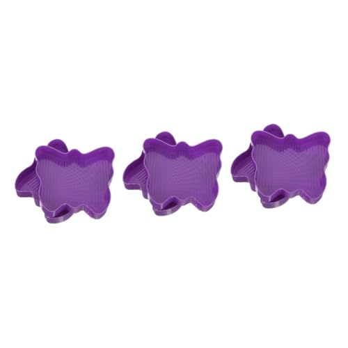 EXCEART 3 Sätze Strasssteine Diamanttablett Bausätze Diamantplatte Perlenorganisator Bastelbedarf Schmuckherstellung Diamantbild Strass-tabletts Perlenbrett Plastik Violett 2 Stücke * 3 von EXCEART