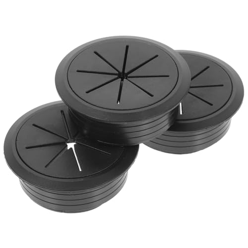 EXCEART 3 Stck. Teiliges Kabeldurchführung Rund Kunststoff Kabelloch Abdeckungen für Schreibtisch Kabelmanagement Einfache Installation für Büro und Computertische Schwarz von EXCEART