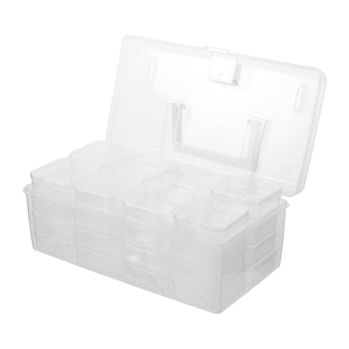EXCEART 32gitter Durchsichtige Aufbewahrungsbox Mit Fächern Durchsichtige Organizer-Box Aus Kunststoff Kleine Schmuck-aufbewahrungsbox Transparenter Behälter Für Kleinteile Bastelbehälter von EXCEART