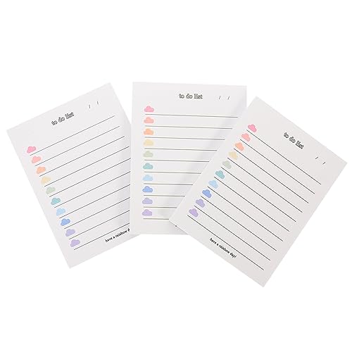 EXCEART 3St Briefpapier Notizbuch schreiben Checklisten zu erstellen koreanisches notizbuch koreanische Accessoires Pad machen multifunktionales to do pad Mini die Wolken Notizbuch von EXCEART