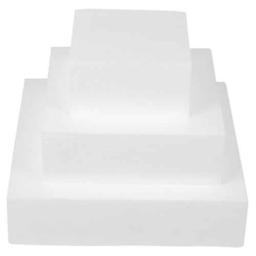 EXCEART 3St Schaumkuchen-Modell Schaumstoff-Fake-Kuchen Weiße Kuchenattrappen aus Modelle kompakte Tortenattrappen Hochzeitstorten Attrappen Kuchen Embryo Styropor Schimmel Prothese von EXCEART