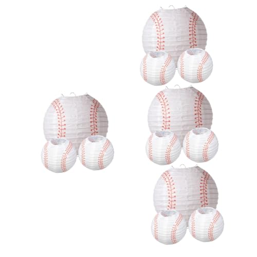 EXCEART 4 Sätze Lampenschirm Hängend Sportparty-Laterne Laternendekor Softball- Baseball-Party-Dekorationen Baseball-Laternen- Baseball-partygeschenke Papier 3 Stück * 4 EXCEART 4 Sätze Lampenschirm Hängend Sportparty-Laterne Laternendekor Softball- Baseball-Party-Dekorationen Baseball-Laternen- Baseball-partygeschenke Papier 3 Stück * 4 von EXCEART
