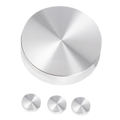 EXCEART 4 Stück Aluminium Kuchen Metall Rundscheibenadapter Für Glastisch Teetisch Zubehör Metallscheibenadapter Metall Rundscheibenadapter Für Couchtisch Aluminiumscheibe Silber von EXCEART