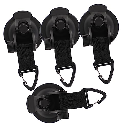 EXCEART 4 Stück Haken Für Zelt-saugnapf Plane Zubehör Campingzelte Camping -Zelt Schwer Und Saugnapfaufhänger Für Fenster Camping -Baldachin Pflicht Saugnäpfe Gummi Black von EXCEART