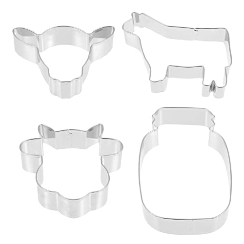 EXCEART 4stücke Kuhform Keks-ausstecher Aus Edelstahl Backzubehör Für Keks Fondant-herstellung Back-accessoires Für Zuhause Diy Zuckerformen von EXCEART