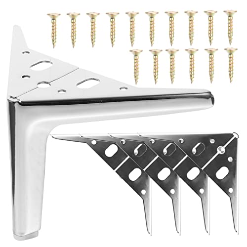EXCEART 4 Stück Stützfüße Silber Einstellbar Steigleitung Ersatzbeine Für Sofa Möbelbein -Riser Runde Möbelbeine Kommode Rustikal Klein Couch Füße Unterstützung Kaltgewalzter Stahl Silver von EXCEART