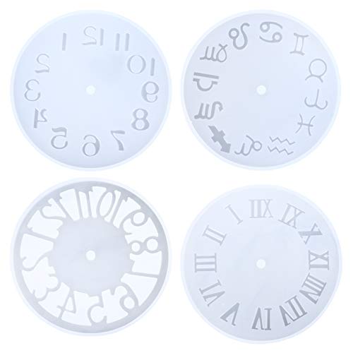 EXCEART 4 Stück Uhr Silikonform Wanduhren Digital Formen Für Harz Wanduhr Digital De para Gelatinas Epoxidharzformen Silikon Uhrenformen Aus Silikon Kieselgel Kristall Kunsthandwerk von EXCEART