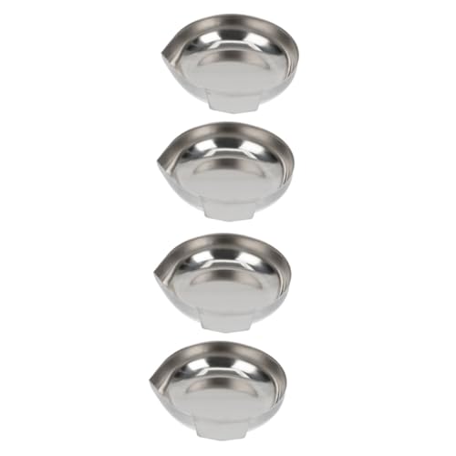 EXCEART 4 Stück Waagschale Aus Edelstahl Mini-topf Lebensmittel Waage Pulver Mini-pfanne Elektronische Waagschale Mini-metallschale Tassen Anzahl Rostfreier Stahl Kleiner Messbecher von EXCEART