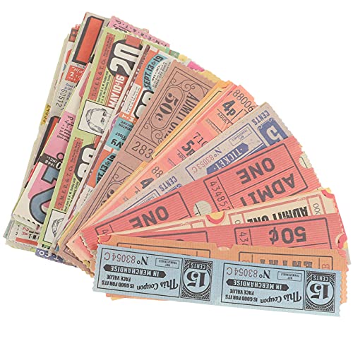 EXCEART 400 Stück Ticket-aufkleber Tagebuchaufkleberpapier Sammelalbum Planer Diy Bastelmaterial Reihe Museen -ticket-sammlung Briefmarkenaufkleber Notizbuch Hintergrundpapier von EXCEART