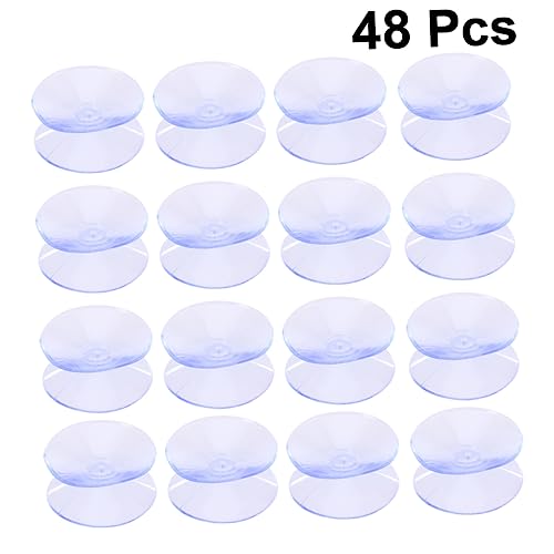 EXCEART 48 Stück Rutschpolstersaugne-Becher-Gummi-pad Transparente Saugnäpfe Sauger Groß Doppelt Saugnapfbecher Saugnäpfe Ohne Haken Unterlage Saugnäurebecher Pads von EXCEART