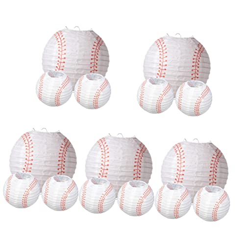 EXCEART 5 Sätze Lampenschirm Baseball-partygeschenke Laternendekor Softball- Sportparty-Laterne Baseballlampe Hängend Baseball-Party-Dekorationen Dekorative Laterne Papier 3 Stück * 5 EXCEART 5 Sätze Lampenschirm Baseball-partygeschenke Laternendekor Softball- Sportparty-Laterne Baseballlampe Hängend Baseball-Party-Dekorationen Dekorative Laterne Papier 3 Stück * 5 von EXCEART