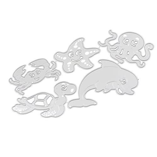 EXCEART 5 Stück Meere Tiere Kohlenstoffs Tahl Messer Form Schneiden Schablone Stanzteile Für Die Kartenherstellung Stirbt Kartenherstellung Cutter Und Prägung Silver Kohlenstoffstahl von EXCEART