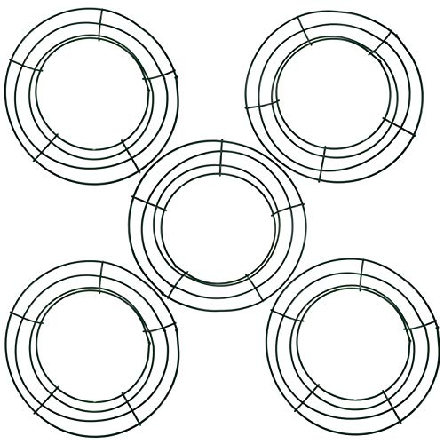 EXCEART 5Pcs 20Cm Metall Draht Kranz Ringe Rahmen Runde Weihnachten Grün Kranz Rahmen Grün Draht Rahmen für Handwerk Blumen Und Metall Kranz Ring DIY Blumen Handwerk Draht Kranz von EXCEART