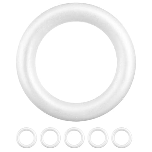 EXCEART 6 Stücke Styroporring Styroporkranz Weihnachtskranz Türkranz Styropor Ring Halbring Schaum Blumenkranz Rohling Weiß Dekokranz Kranz DIY Basteln Weihnachten Dekoration Hochzeit Deko EXCEART 6 Stücke Styroporring Styroporkranz Weihnachtskranz Türkranz Styropor Ring Halbring Schaum Blumenkranz Rohling Weiß Dekokranz Kranz DIY Basteln Weihnachten Dekoration Hochzeit Deko von EXCEART