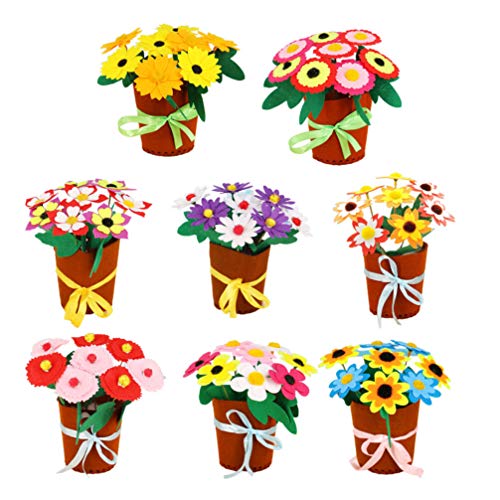 EXCEART 8 Satz Blumentopfstrauß Selber Machen Blumenstrauß Aus Filz Blumentopf Bausatz Selber Machen Blumentopfvase Selber Machen Blumentopf Für Wohnkultur Kind Künstliche Mädchen von EXCEART