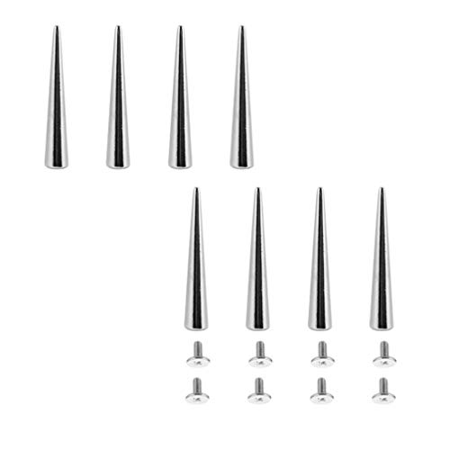 8pcs Silber Nieten Metall 10 * 55 mm Schraubnieten Gothic Spike Edelstahl Silberne Kegelspitzen Kegelspikes Bolzen DIY Basteln Punk Zubehör von EXCEART