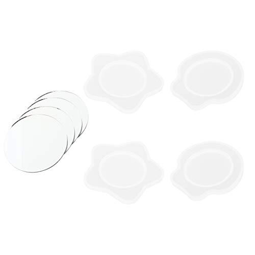 EXCEART 8pcs Spiegel Resin Form Casting Formen Harz Formen Basteln Harz Schmuck inkl. 4Pcs Mirror, Gießform Resin Mold für Makeup Spiegel von EXCEART