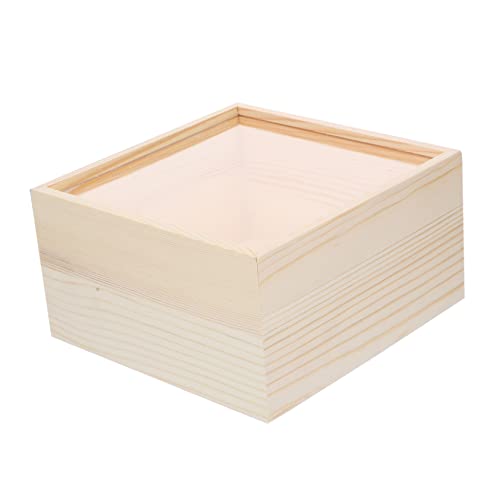 EXCEART Aufbewahrungsbox aus Holz Tafelaufsätze aus Holz für Tische unlackierte Holzkiste schmuckkästchen Holzbox Holzpaletten Tischdekoration Aufbewahrungsbox für Ohrringe Esstisch von EXCEART