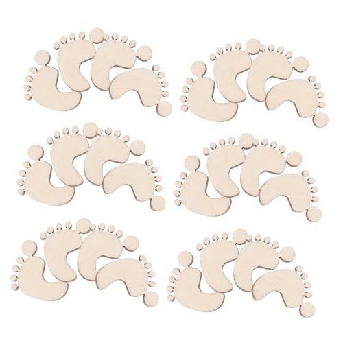 EXCEART 50stücke Holz Fußabdruck Dekorationen Ungefertigte Holzscheiben Für Bastelprojekte Für Scrapbooking Diy Kommunion Und Mehr von EXCEART