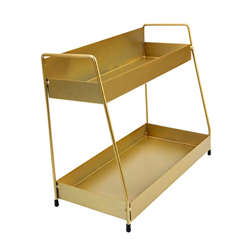 EXCEART Doppelter Toilettenregal Organizer Für Makeup Und Kosmetik Wasserdichter Desktop Aufbewahrungsschrank Für Badezimmer Und Schminktisch Goldfarben von EXCEART