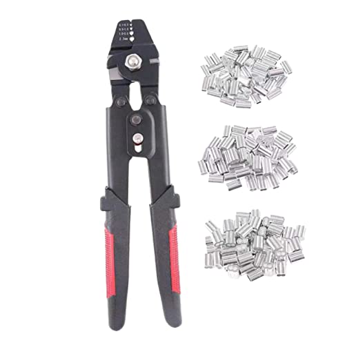 EXCEART Drahtseil Presszange mit Aluminium Doppelfass Hülsen Korrosionsbeständig PVC Griff Präzise Crimpung Selbstsichernd für Kabelseile Hundeleinen Kabelschuhe Geeignet EXCEART Drahtseil Presszange mit Aluminium Doppelfass Hülsen Korrosionsbeständig PVC Griff Präzise Crimpung Selbstsichernd für Kabelseile Hundeleinen Kabelschuhe Geeignet von EXCEART