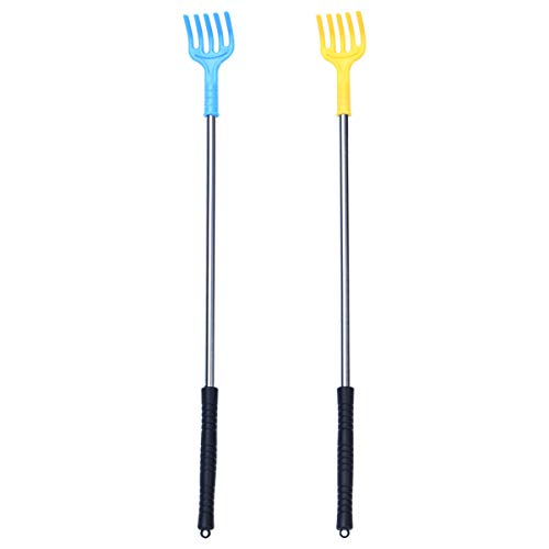 EXCEART Edelstahlspatel Körper Scratcher 2Pcs Teleskop Back Scratcher Erweiterbar Handheld Zurück Schaber Körper Massage Backscratchers (Gelegentliche Farbe) von EXCEART