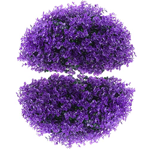 EXCEART Eukalyptus-grasball Künstliche Formgehölze Künstliche Buchsbaumkugeln Aus Pflanzen Buchsbaumkugeln Kunststoff Gefälscht Formschnittbälle Blumentopf Hochzeit 35 c Violett Plastik von EXCEART