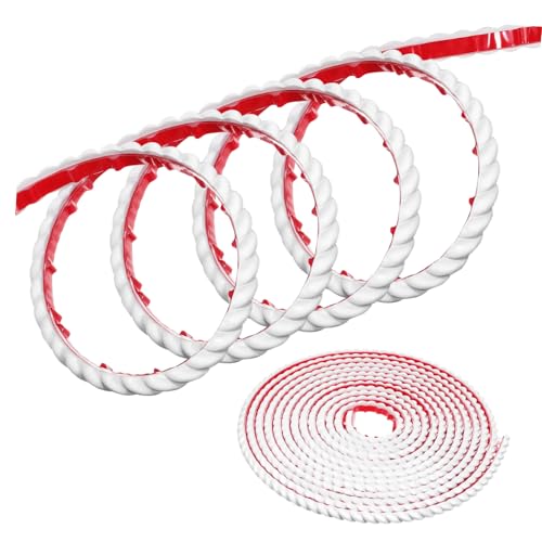 EXCEART Flexibler PVC Zierleisten Selbstklebend Weiß Wand Spiegelrahmen Dekor Skirting Board Trim Einfach Zuschneidbar Bruchfest Für Möbel und Schrankkanten von EXCEART