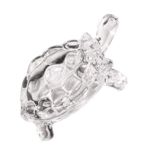 EXCEART Glasfiguren Deko Chinesische FENG Shui Schildkröte Glas Kristall Schildkröte Ornament Glück Schmuck Kristall Handwerk 1Pc (Transparent) Kleine Tiere Figuren von EXCEART