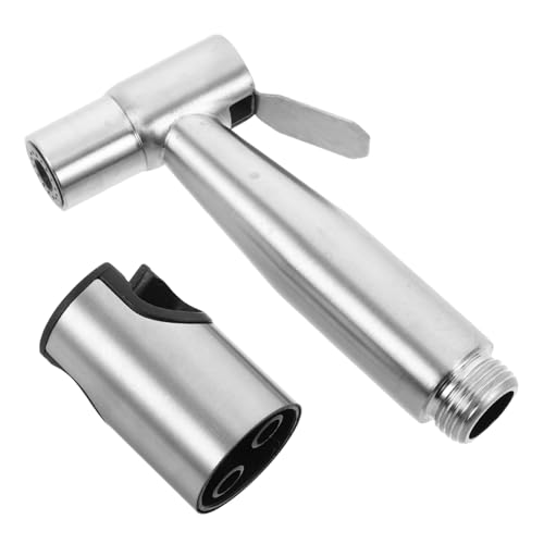 EXCEART Handheld Bidet Sprayer Edelstahl mit Halterung Langlebiger Toilettenreinigungssprayer für Wohnmobil Babywindel Reinigung Leicht Bedienbar Rostfrei und Robust von EXCEART