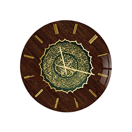 EXCEART Islamische Wanduhr Eid Mubarak Wanddeko Wanduhr 3D Acryluhr Ramadan Hängeschild Allah Hängedekoration für Schlafzimmer Wohnzimmer Geschenk 30x30x2 cm von EXCEART