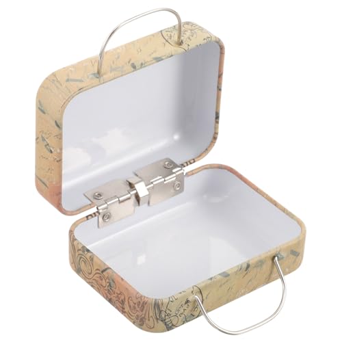 EXCEART Kasten Mini-Koffer-Geschenkbox - Kleiner Reisekoffer, Winzige Kofferbox, Visitenkartenetui, Gepäckbox, Falsches Wimpernetui, Kosmetiketui, Schmuck Metall Verpackung von EXCEART
