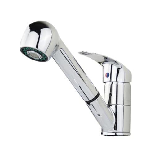 EXCEART Küchenarmatur Zinklegierung Mit Ausziehbarem Wasserhahn Robuste Mischbatterie Für Waschbecken Rostfrei Und Langlebig Einfache Montage Für Zuhause von EXCEART