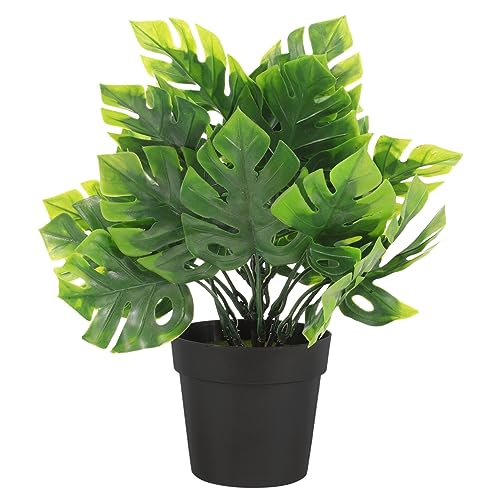 EXCEART Mini Kunstpflanze Monstera Bonsai Dekoration Im Topf Künstliche Pflanze Aus Hochwertigem Für Schreibtisch Fensterbank Und Regale Frosted Design Mit Schöner Textur Für Frisches von EXCEART