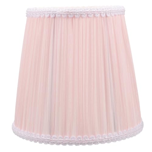 EXCEART Lampenschirm Stofflampenschatten Weiß Kronleuchterschirme Aus Stoff Modern Falten- Schreibtischlampe Der Lampe Deckenlampenabdeckung Lichtschirm Aus Stoff Rosa Metall von EXCEART